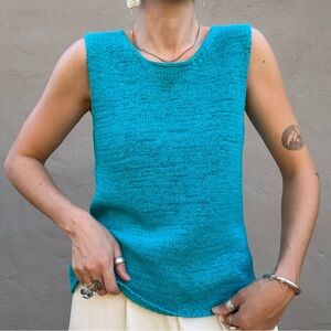 Vintage Turquoise Knit Tank Top